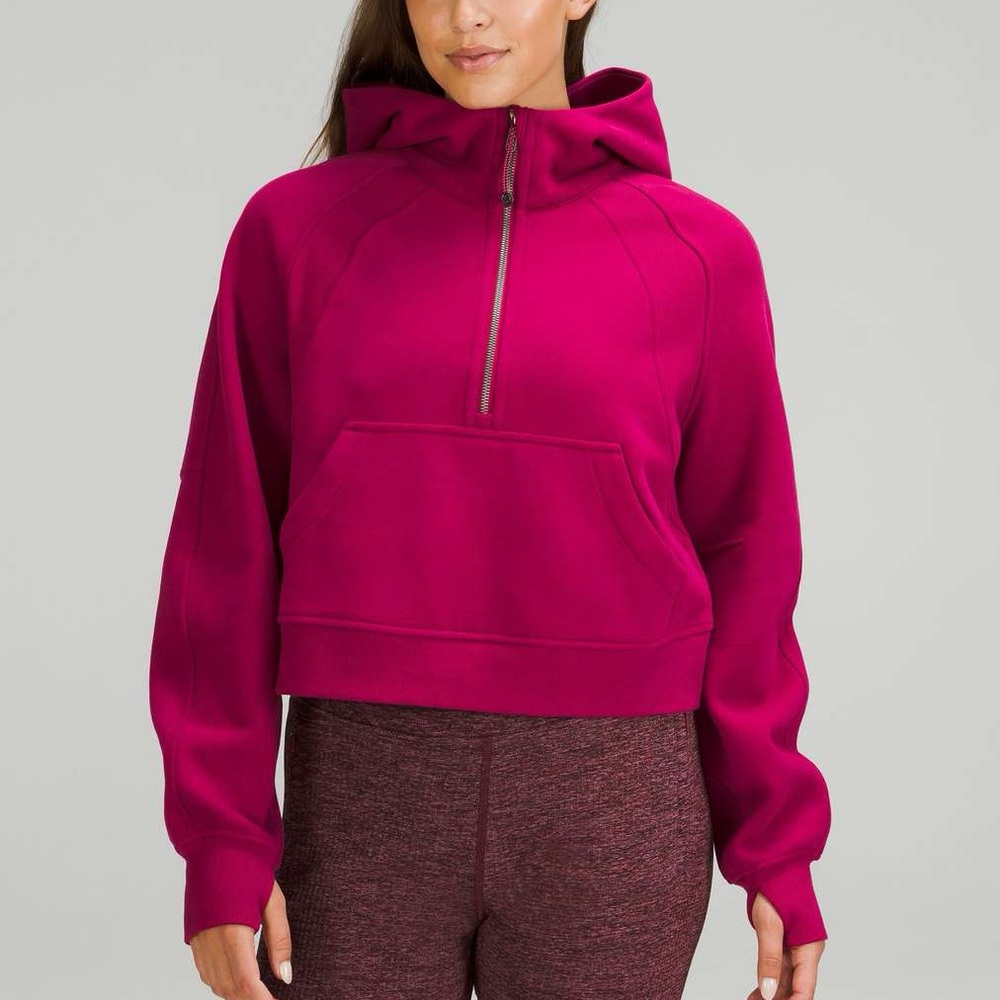 Lululemon Scuba Oversized 1/2 Zip Hoodie in Pomegranate size M/L